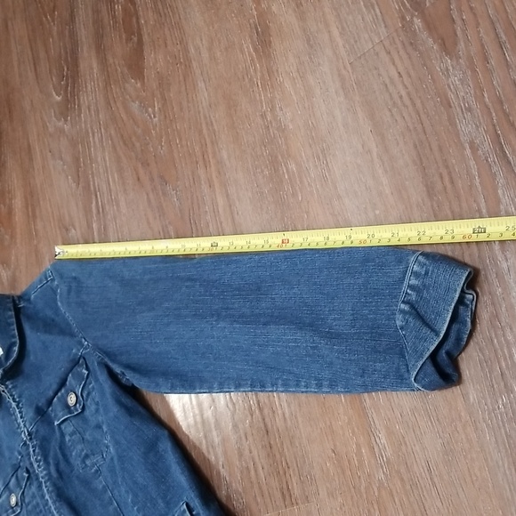 (12) Talbots Jean Jacket Denim Coastal Cowgirl Farmhouse Western Trendy Grunge - Picture 5 of 9